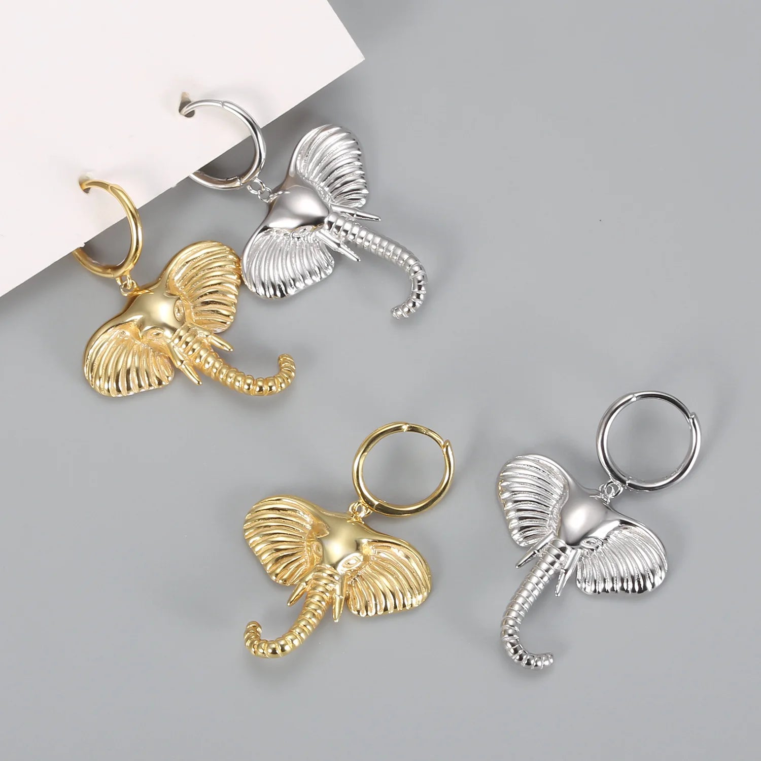 Elephant Head Hoop Earrings