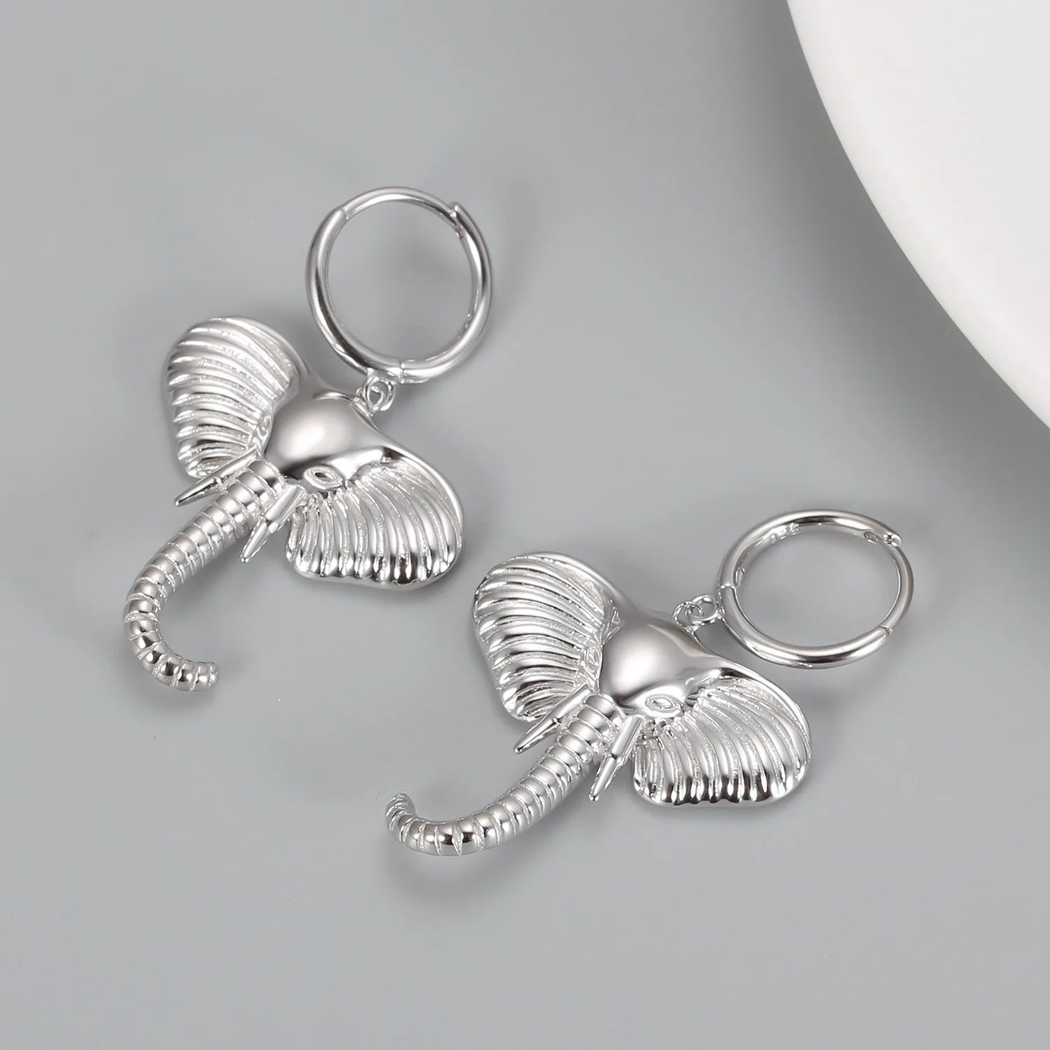 Elephant Head Hoop Earrings