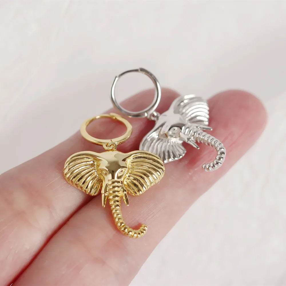 Elephant Head Hoop Earrings