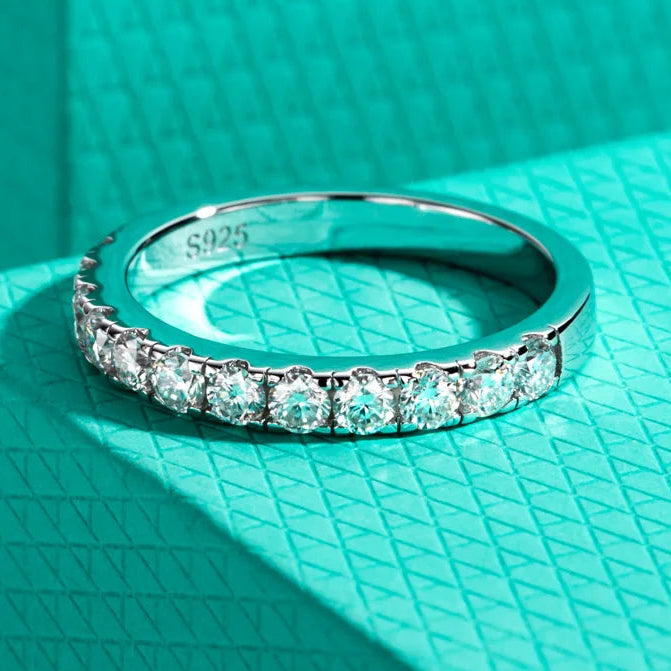 Kasey Moissanite Half Band Ring