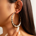 Large Leopard Print Hoop Earrings
