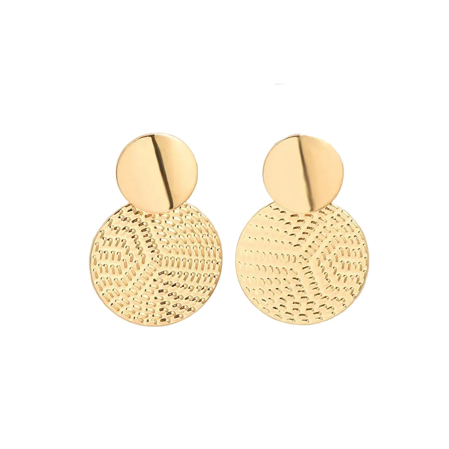 Textured Boho Round Stud Earrings