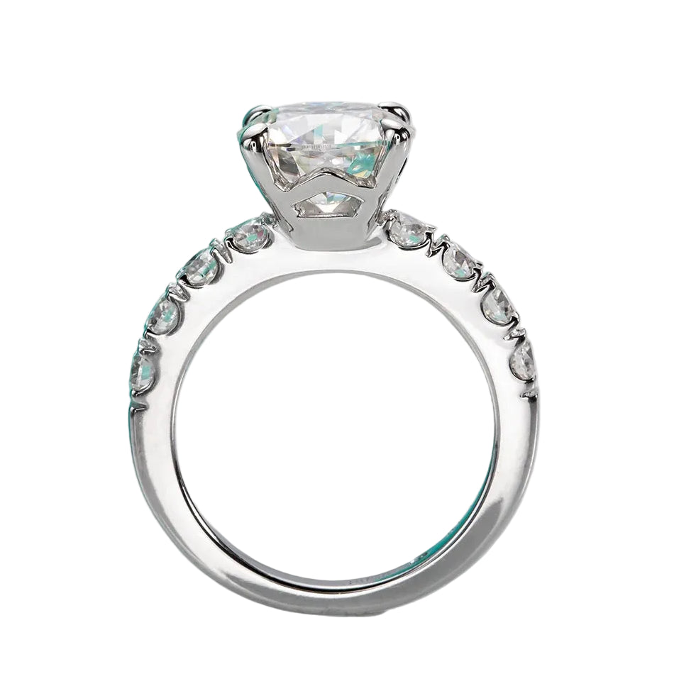 Round Brilliant Cut 4.3cttw Moissanite Engagement Ring