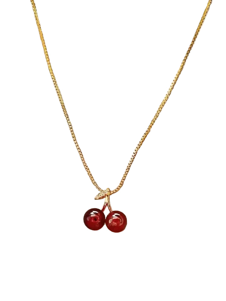 Cherry Red Pendant Necklace