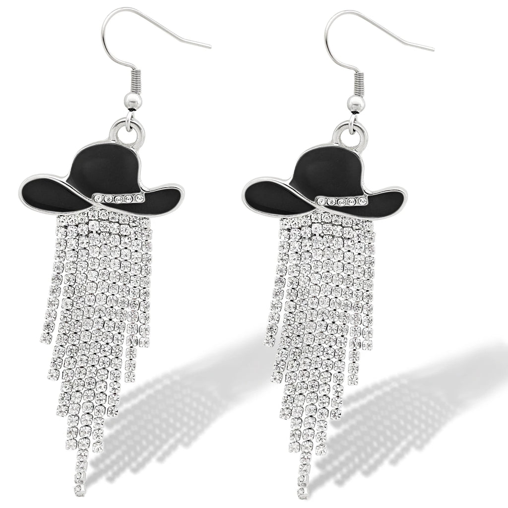 Western Cowgirl Sparkly Dangle Earrings