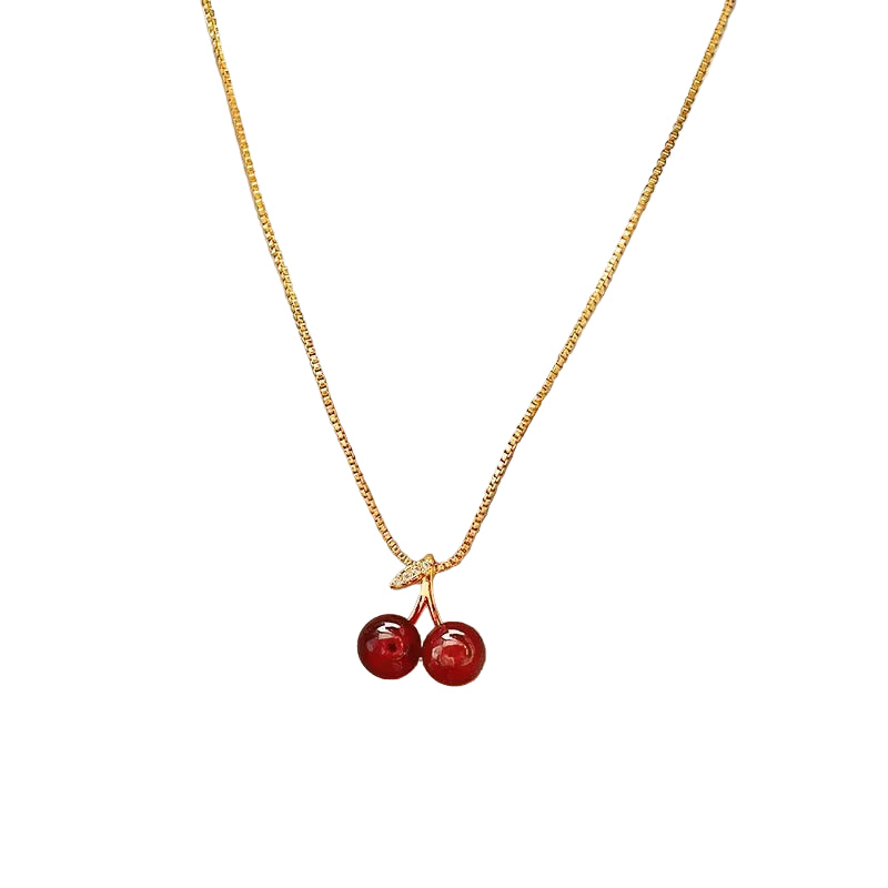 Cherry Red Pendant Necklace