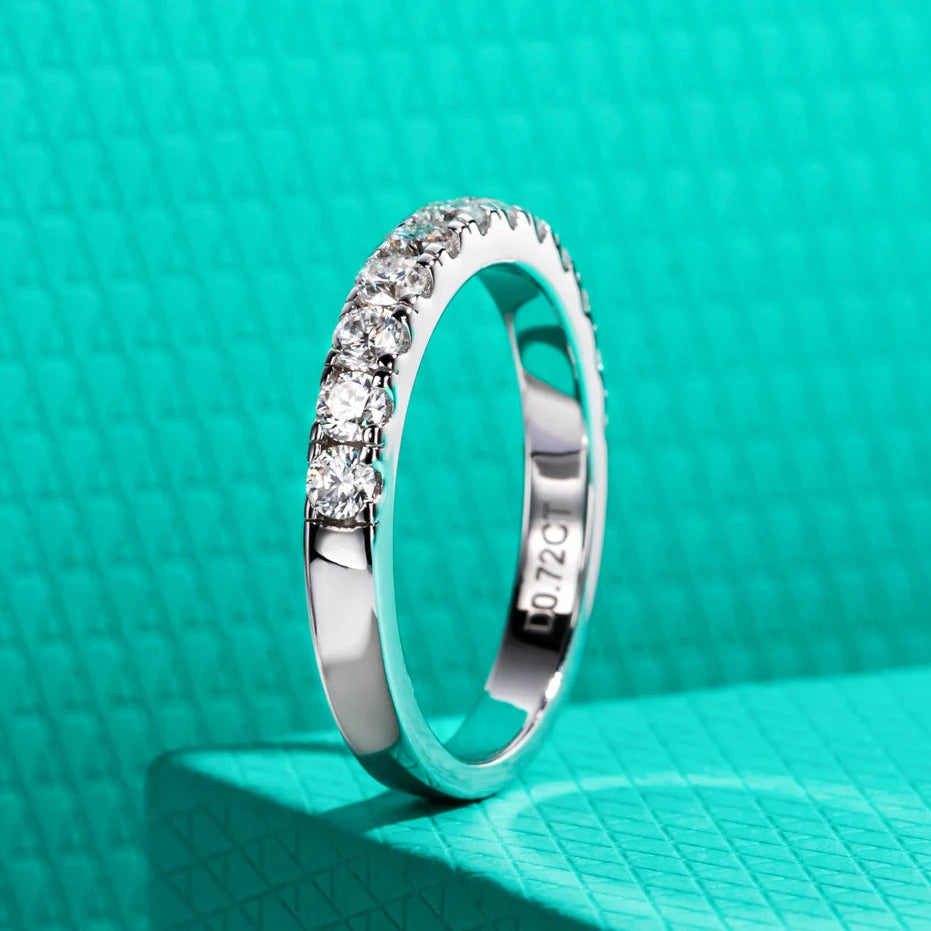 Kasey Moissanite Half Band Ring