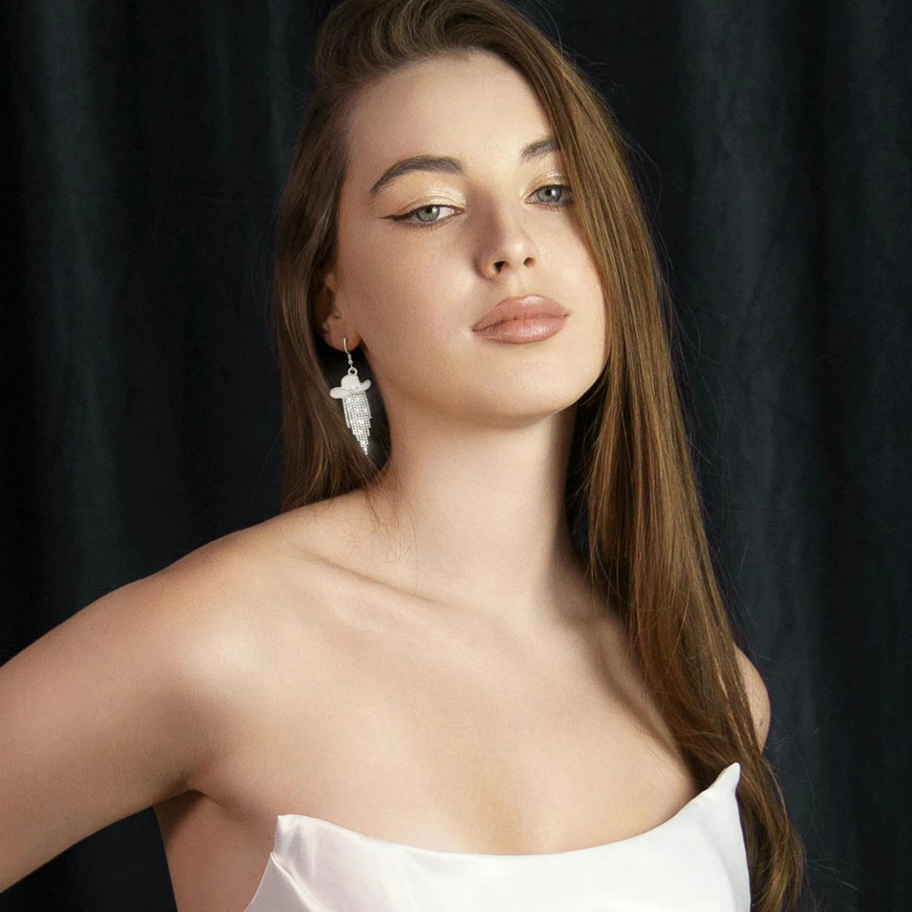 Western Cowgirl Sparkly Dangle Earrings