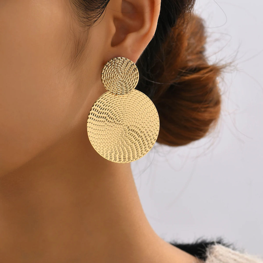 Textured Boho Round Stud Earrings