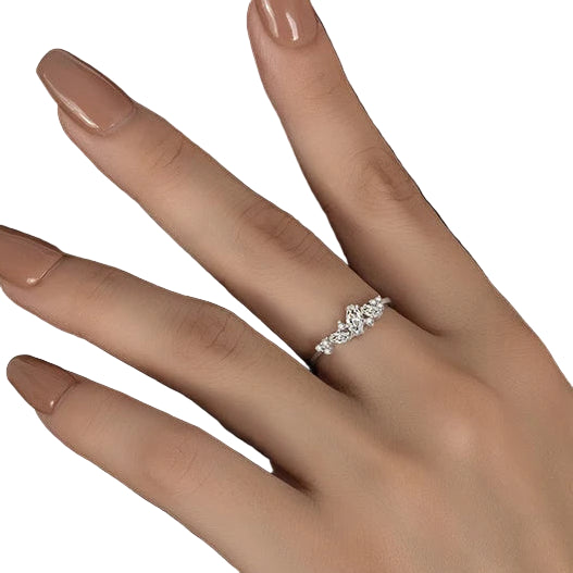 Queen 0.58CT Marquise Cut Moissanite Ring