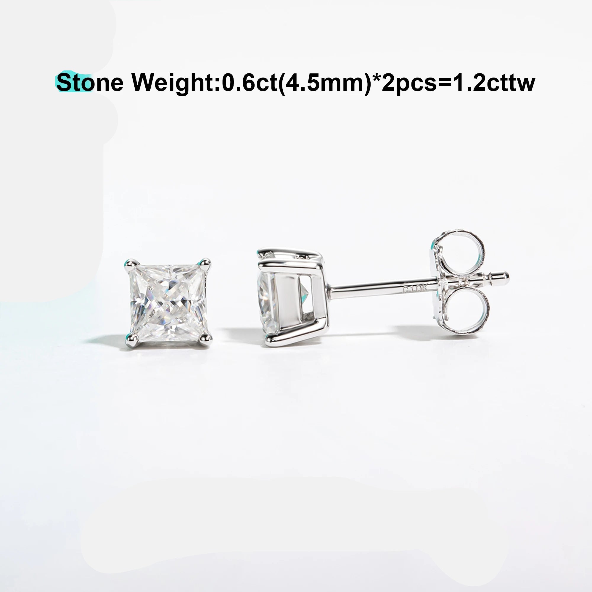 Square Cute Hypoallergenic Moissanite Earrings