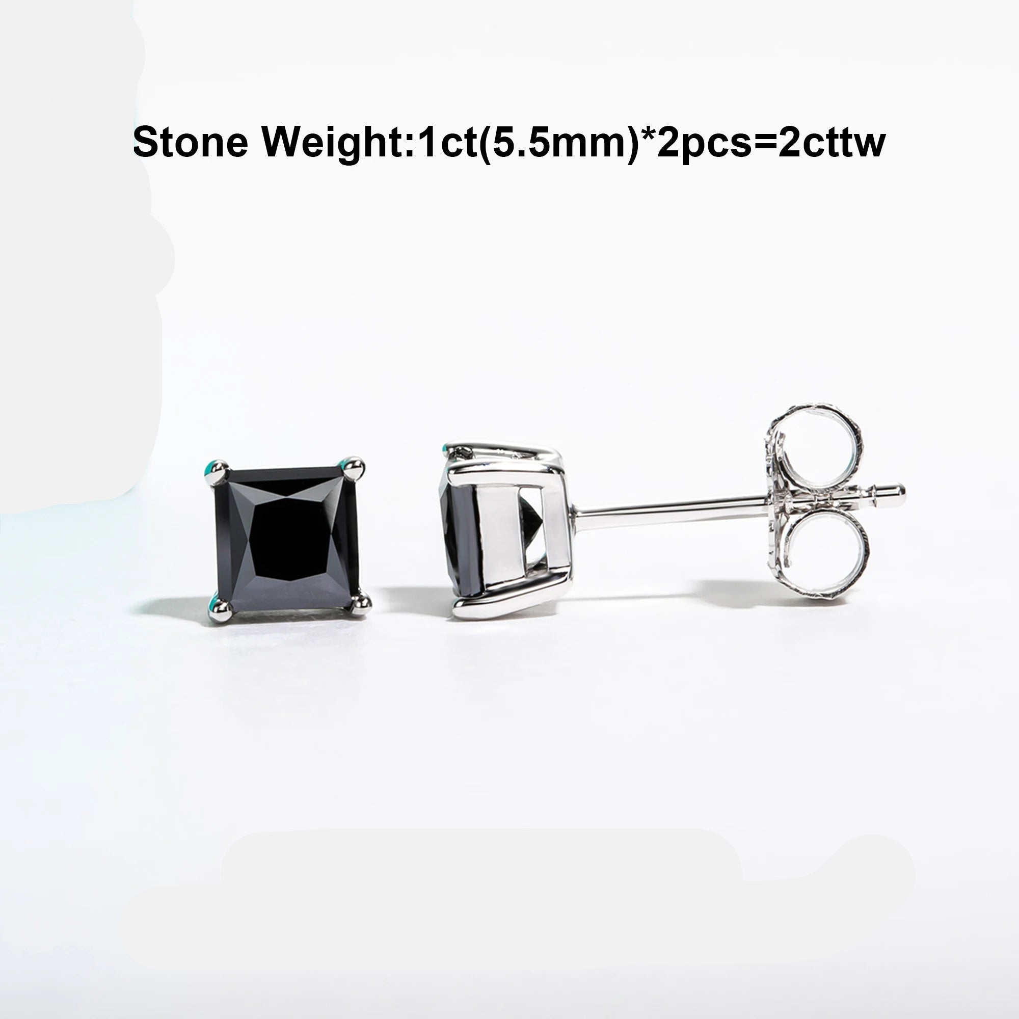 Square Cute Hypoallergenic Moissanite Earrings