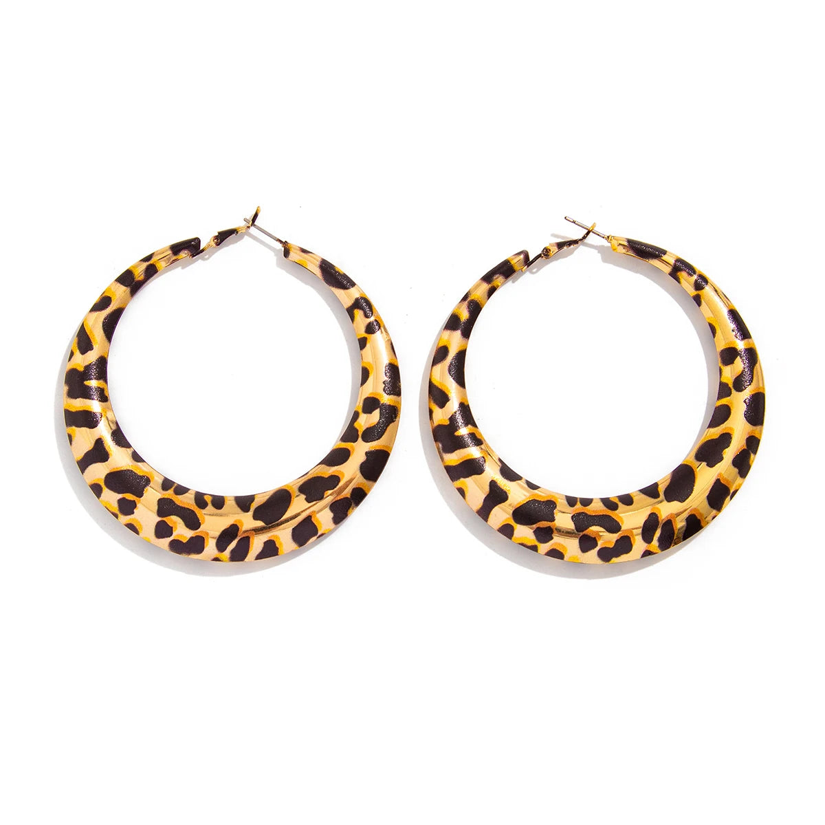 Large Leopard Print Hoop Earrings