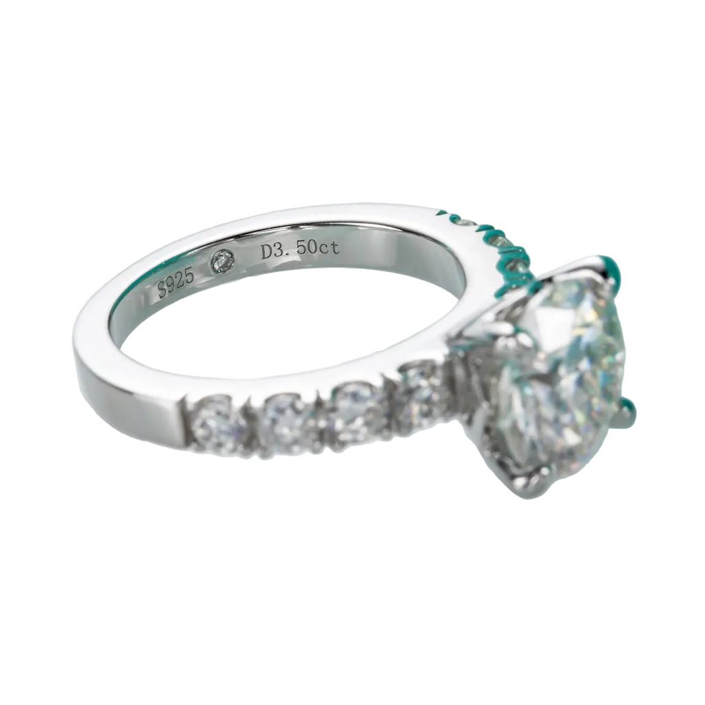 Round Brilliant Cut 4.3cttw Moissanite Engagement Ring
