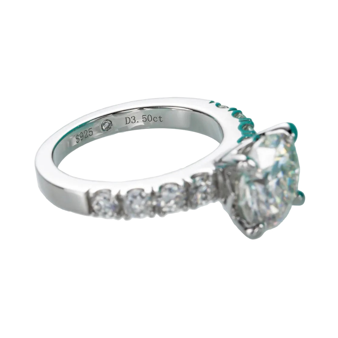 Round Brilliant Cut 4.3cttw Moissanite Engagement Ring