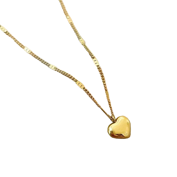 Gold Heart Pendant Necklace