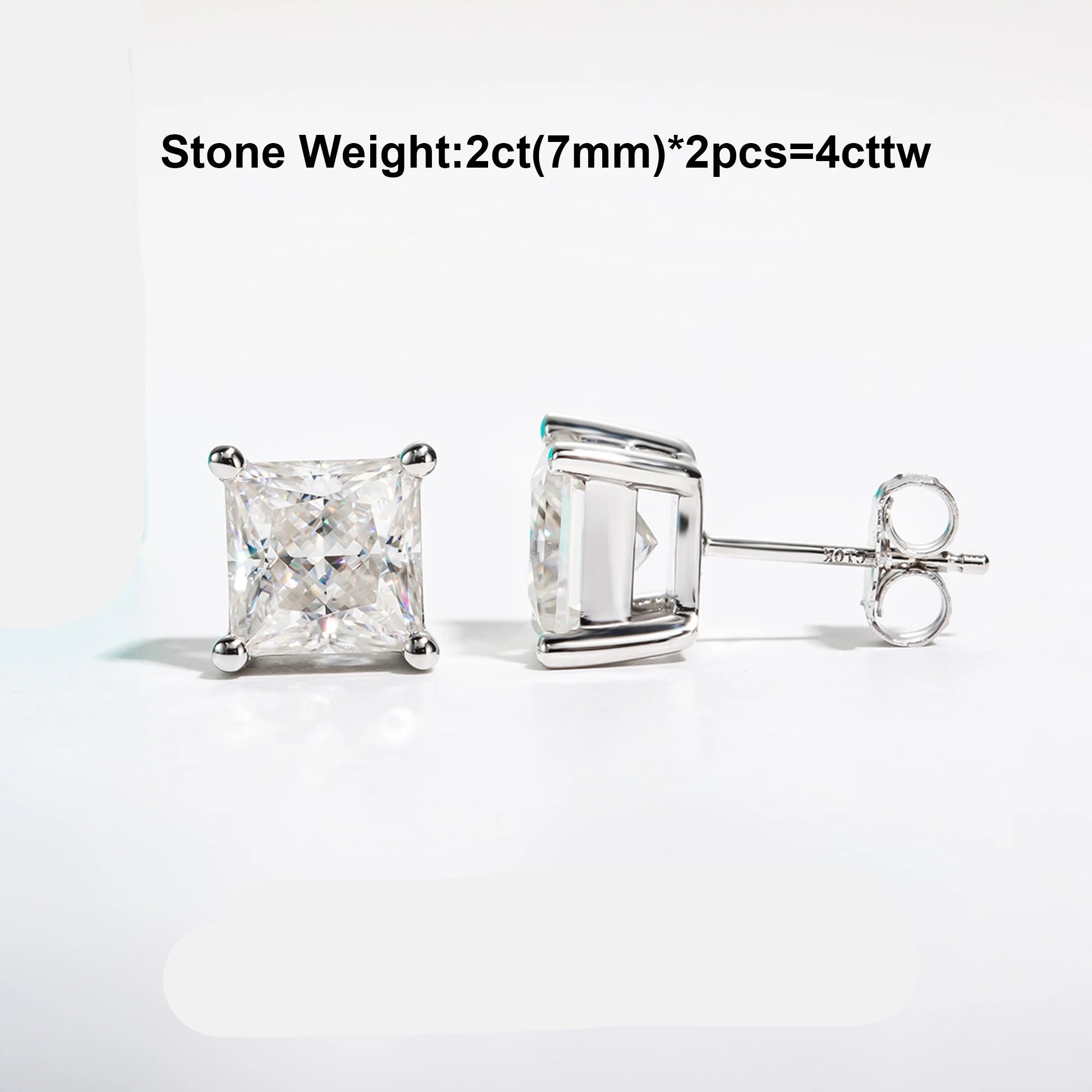 Square Cute Hypoallergenic Moissanite Earrings
