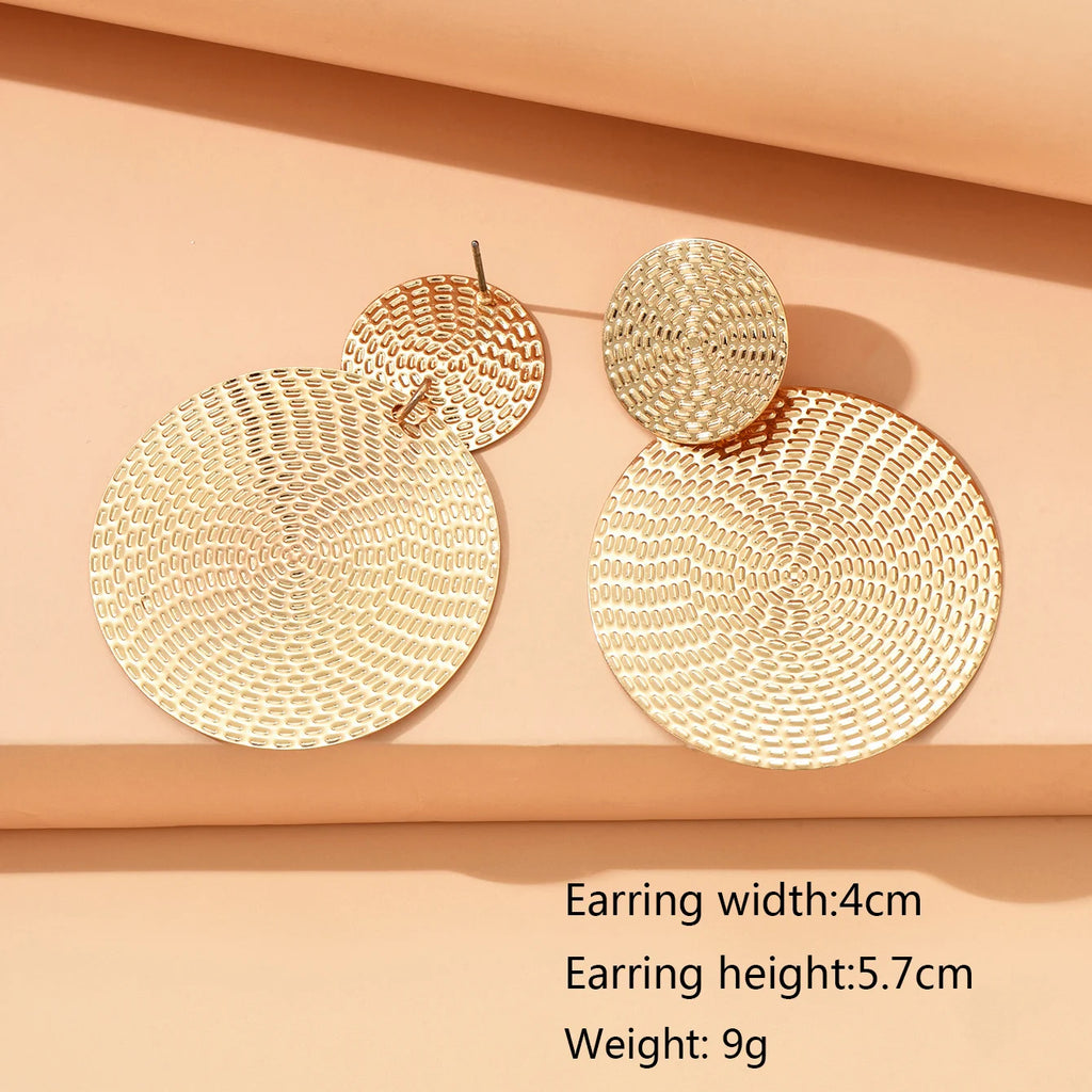 Textured Boho Round Stud Earrings