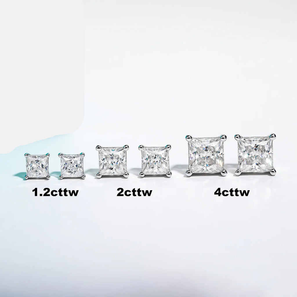 Square Cute Hypoallergenic Moissanite Earrings
