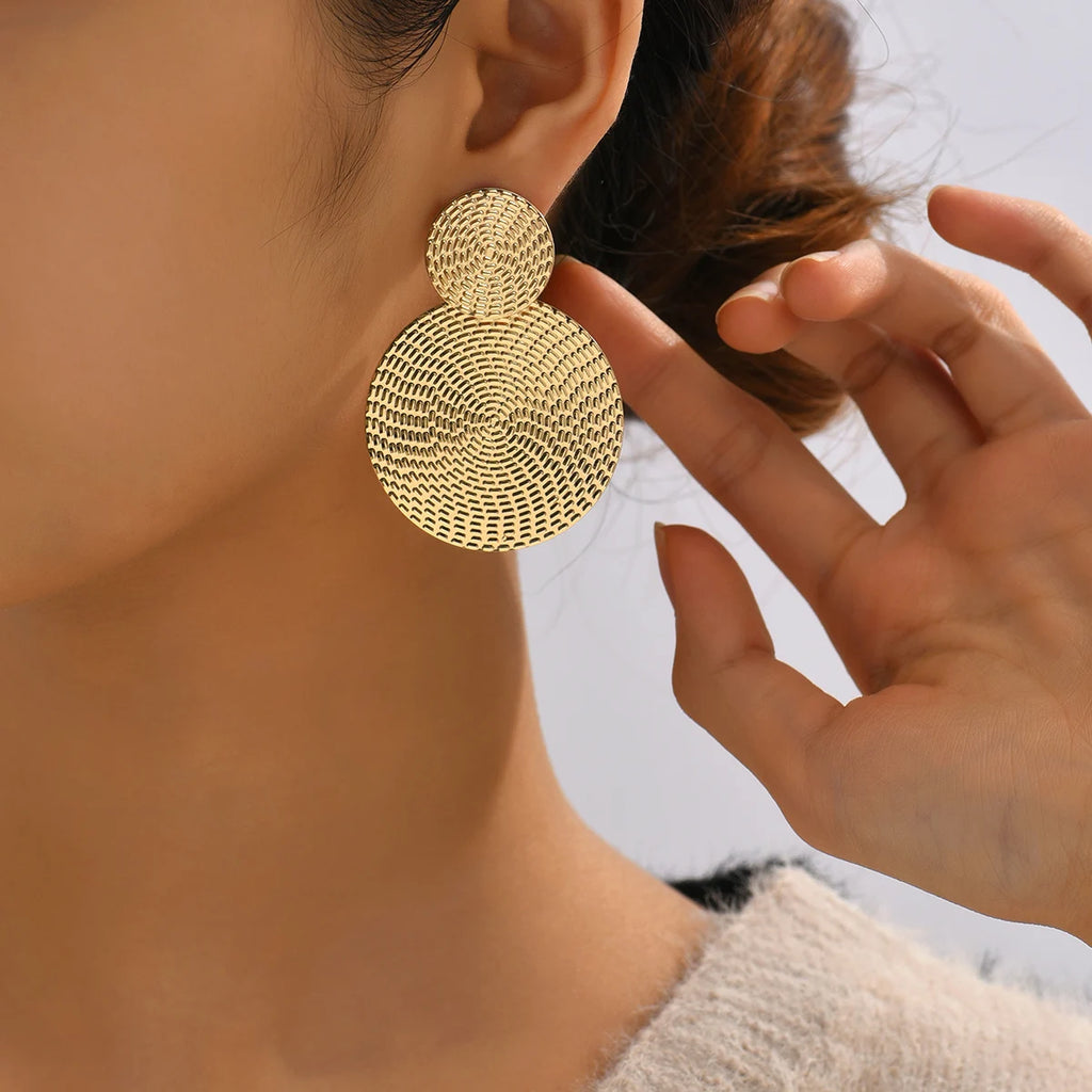 Textured Boho Round Stud Earrings