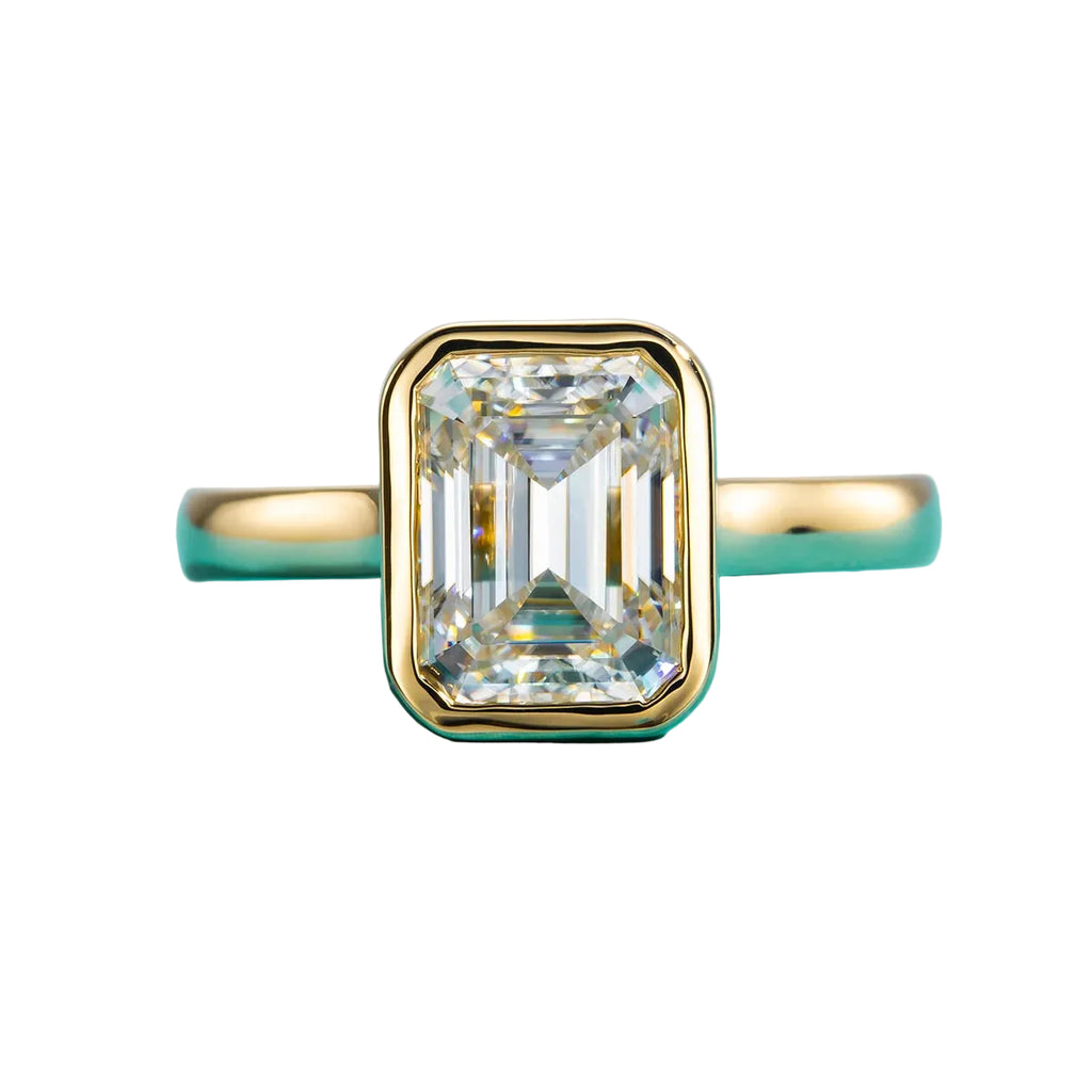 Emerald Cut 3ct Moissanite Engagement Ring
