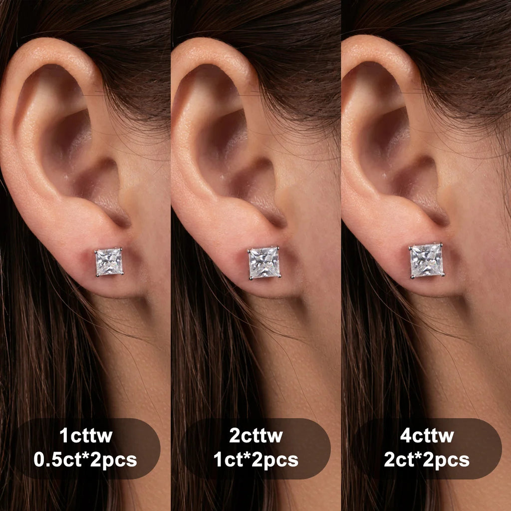 Square Cute Hypoallergenic Moissanite Earrings