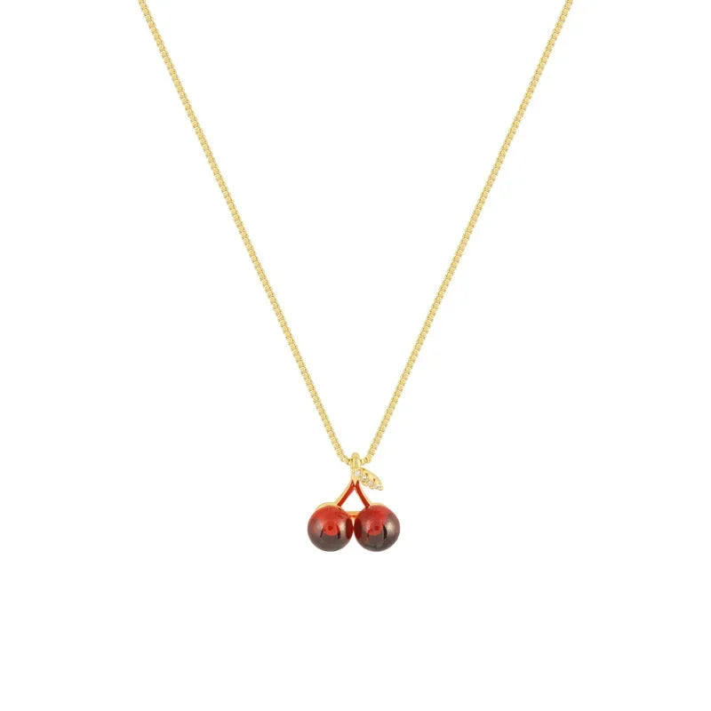 Cherry Red Pendant Necklace