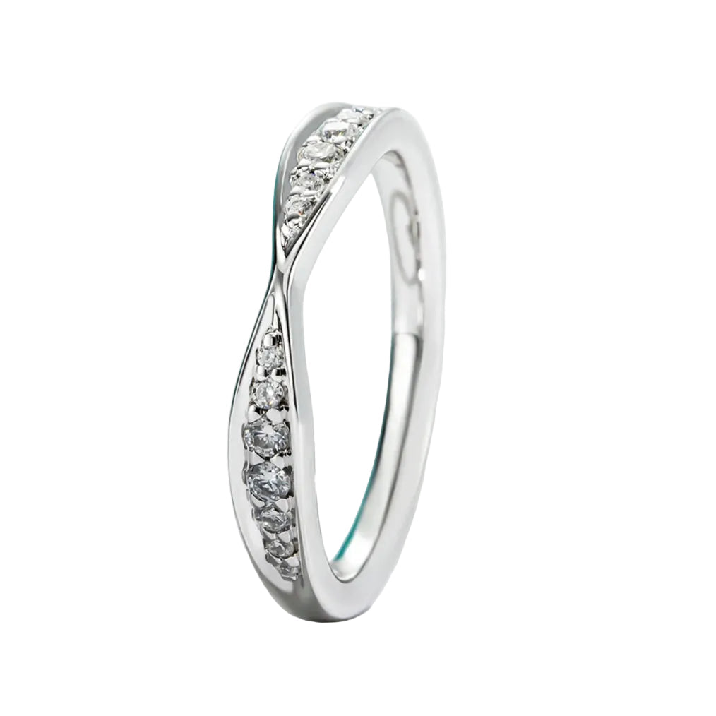 Bow Tie Moissanite Wedding Band Ring