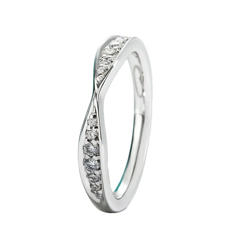 Bow Tie Moissanite Wedding Band Ring