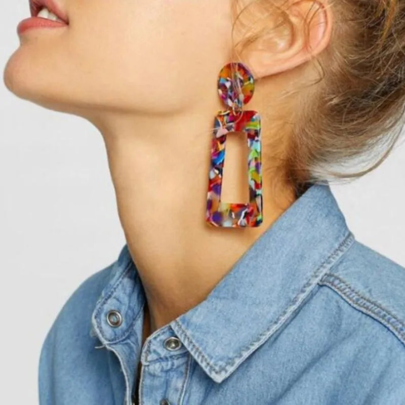 Delilah Geometric Clip-on Drop Earrings