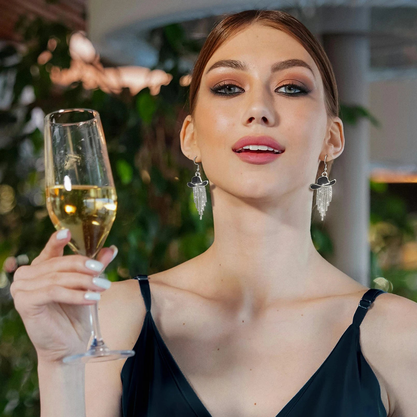 Western Cowgirl Sparkly Dangle Earrings