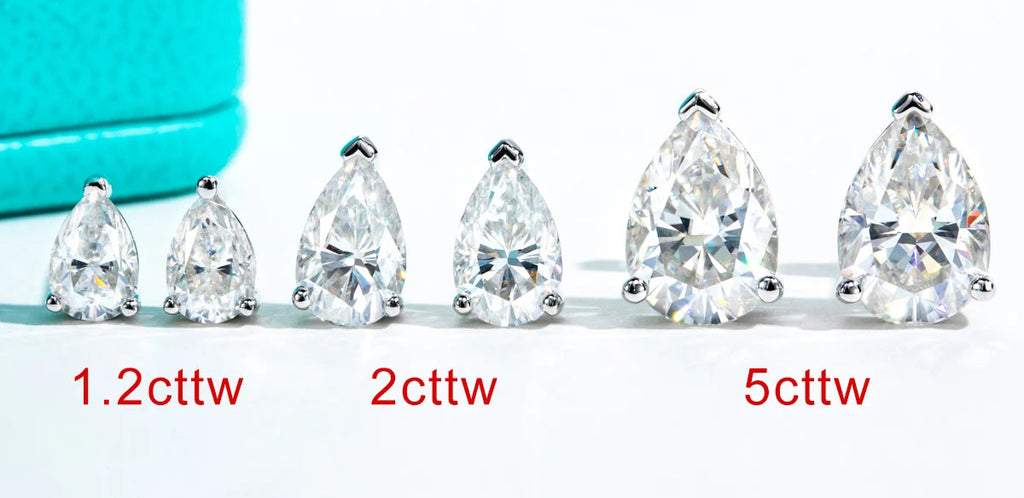 Pear Cut Hypoallergenic Moissanite Stud Earrings