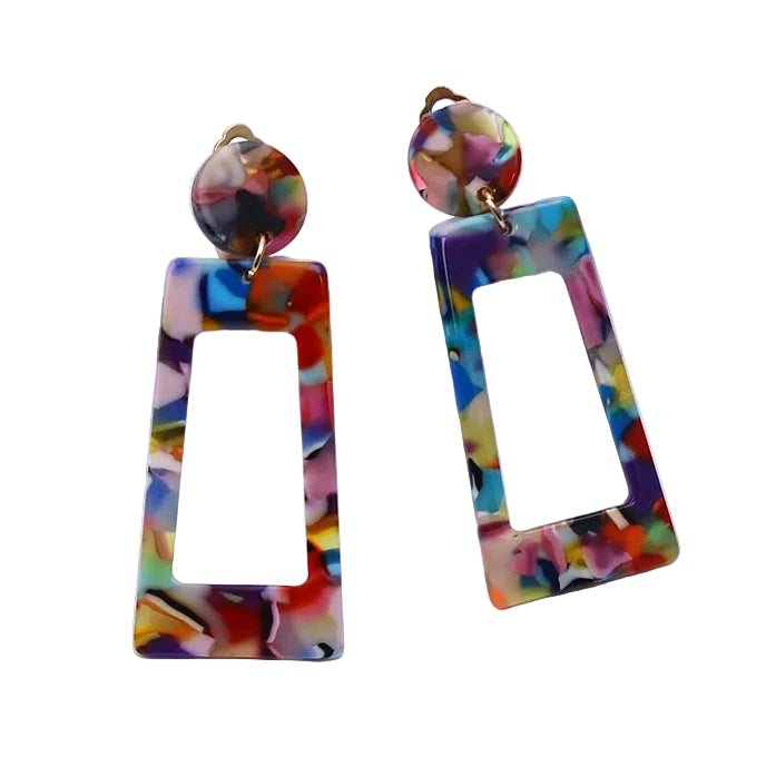 Delilah Geometric Clip-on Drop Earrings