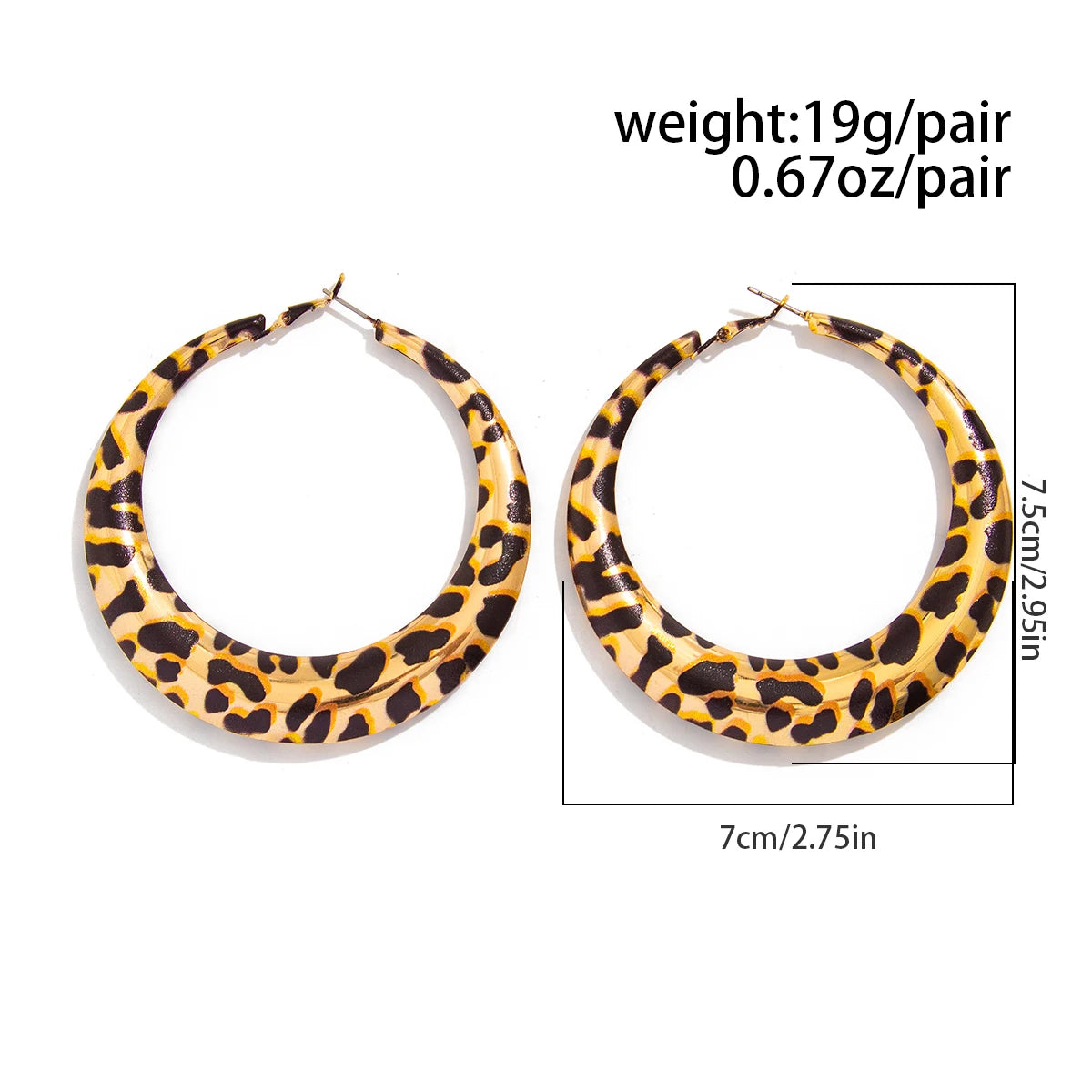 Large Leopard Print Hoop Earrings