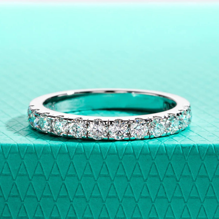 Kasey Moissanite Half Band Ring