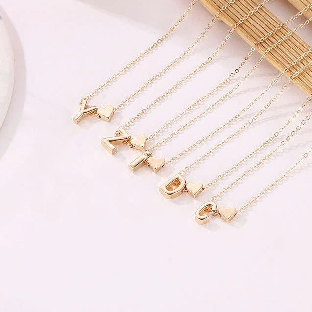 Romantic Name Initial Heart Necklace