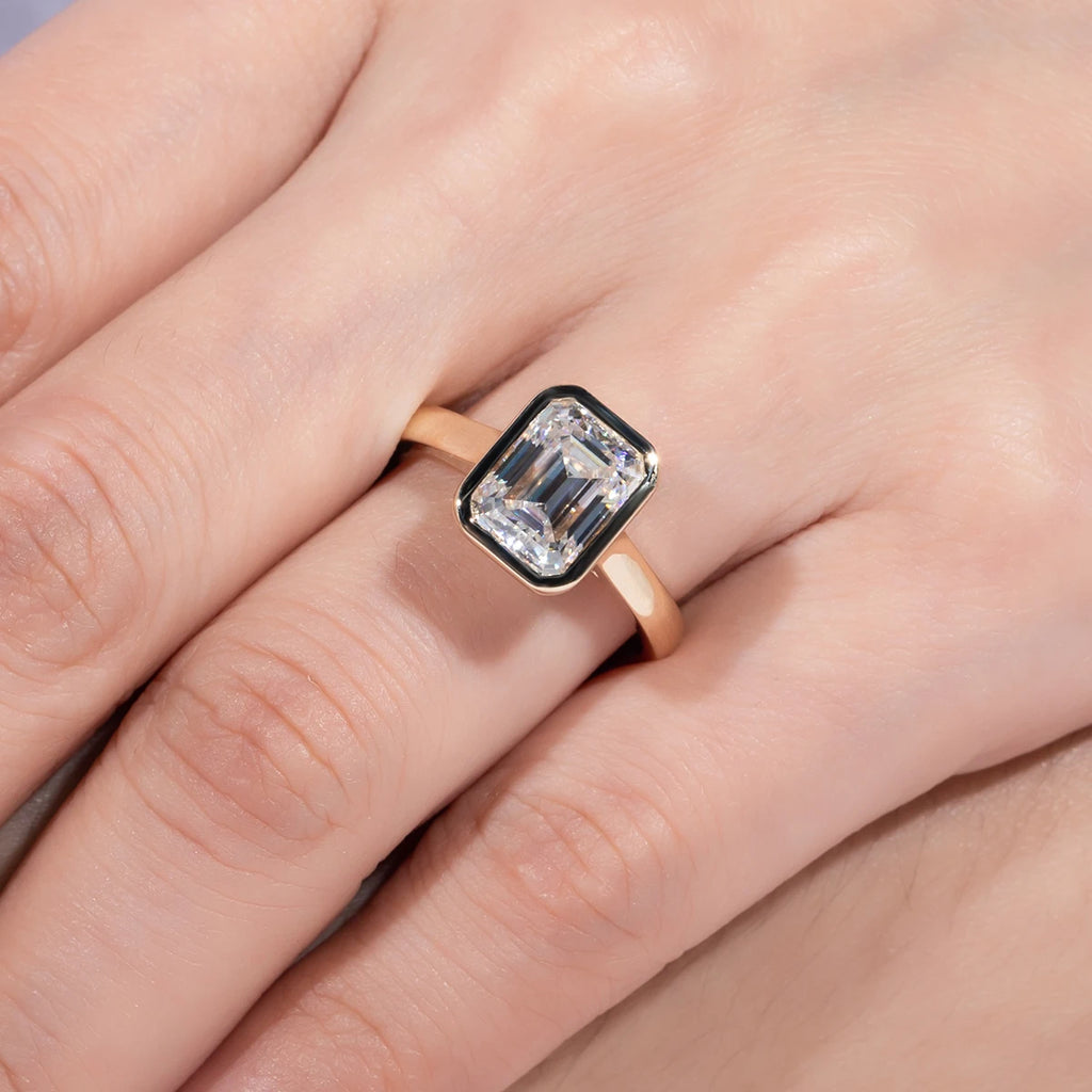 Emerald Cut 3ct Moissanite Engagement Ring