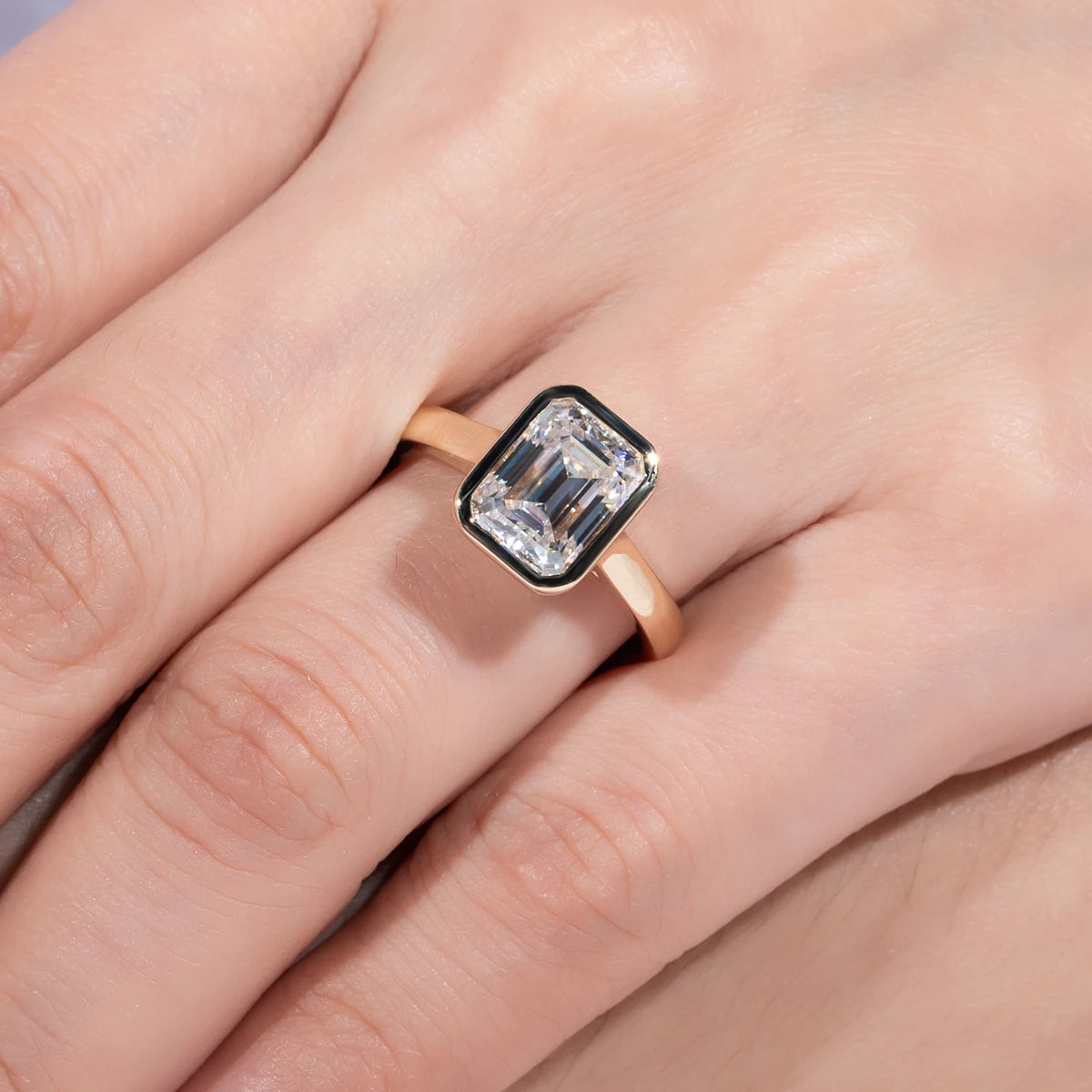 Emerald Cut 3ct Moissanite Engagement Ring