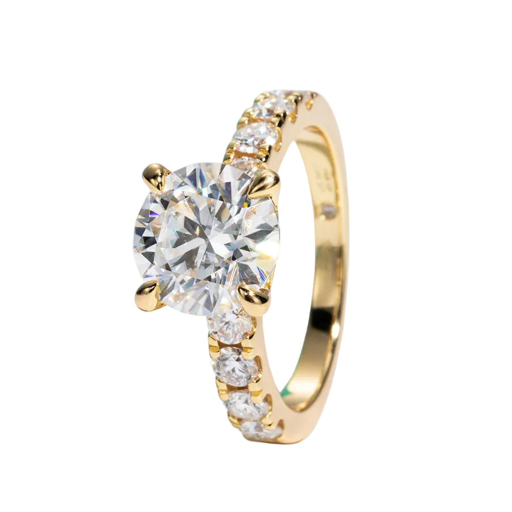 Round Brilliant Cut 4.3cttw Moissanite Engagement Ring