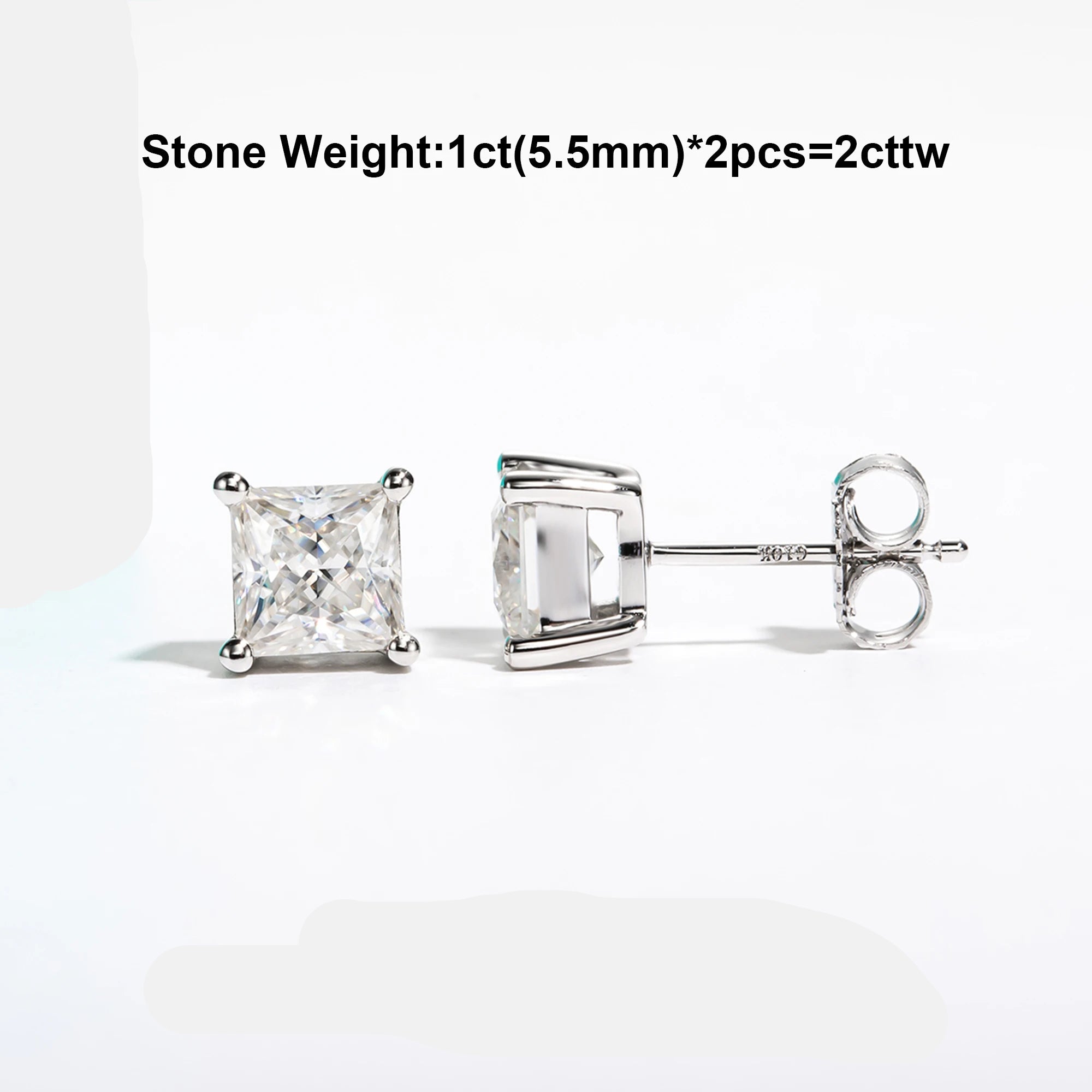 Square Cute Hypoallergenic Moissanite Earrings